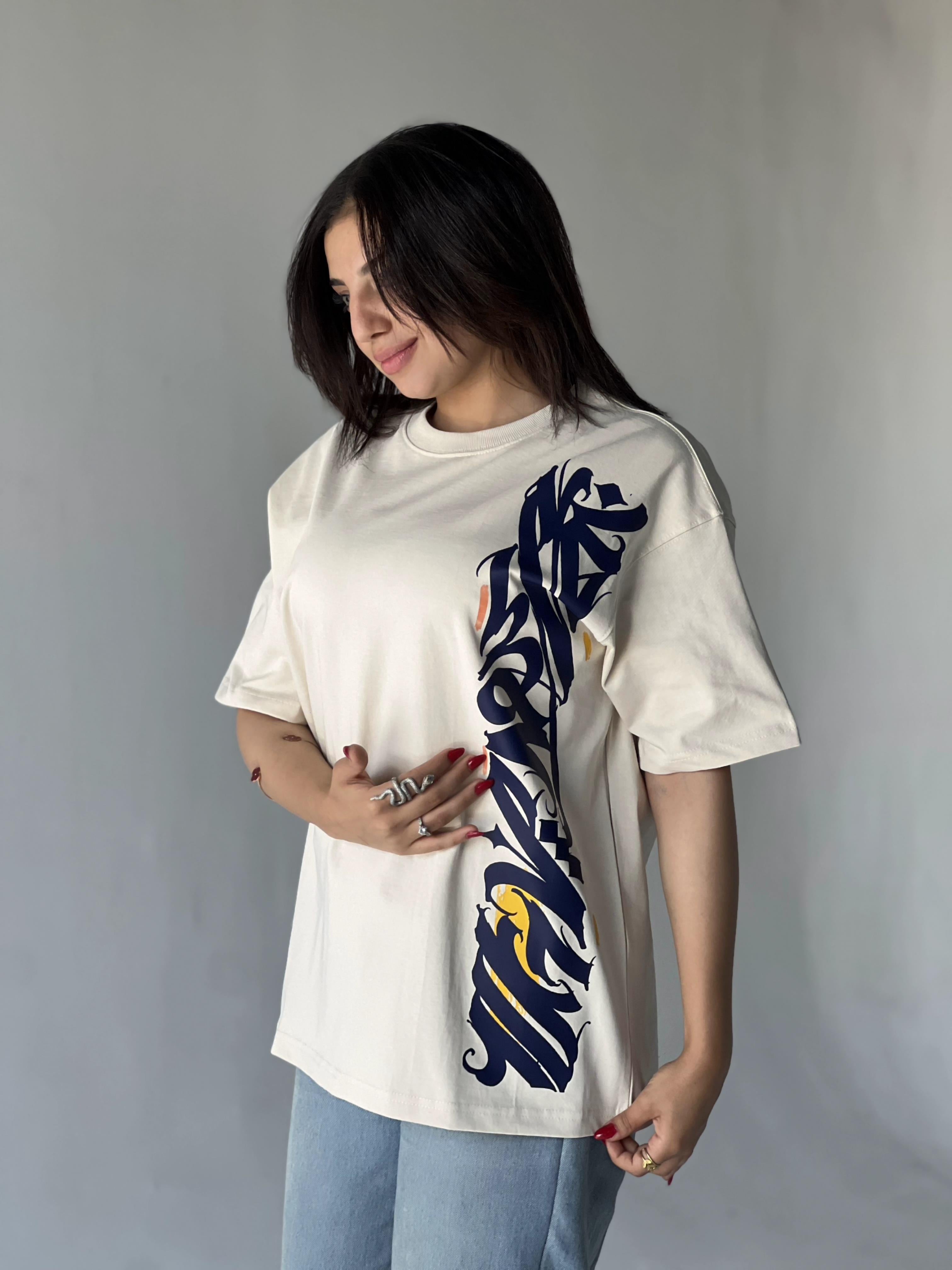Oversize Printed  CALLIGRAPHY T-SHIRT
