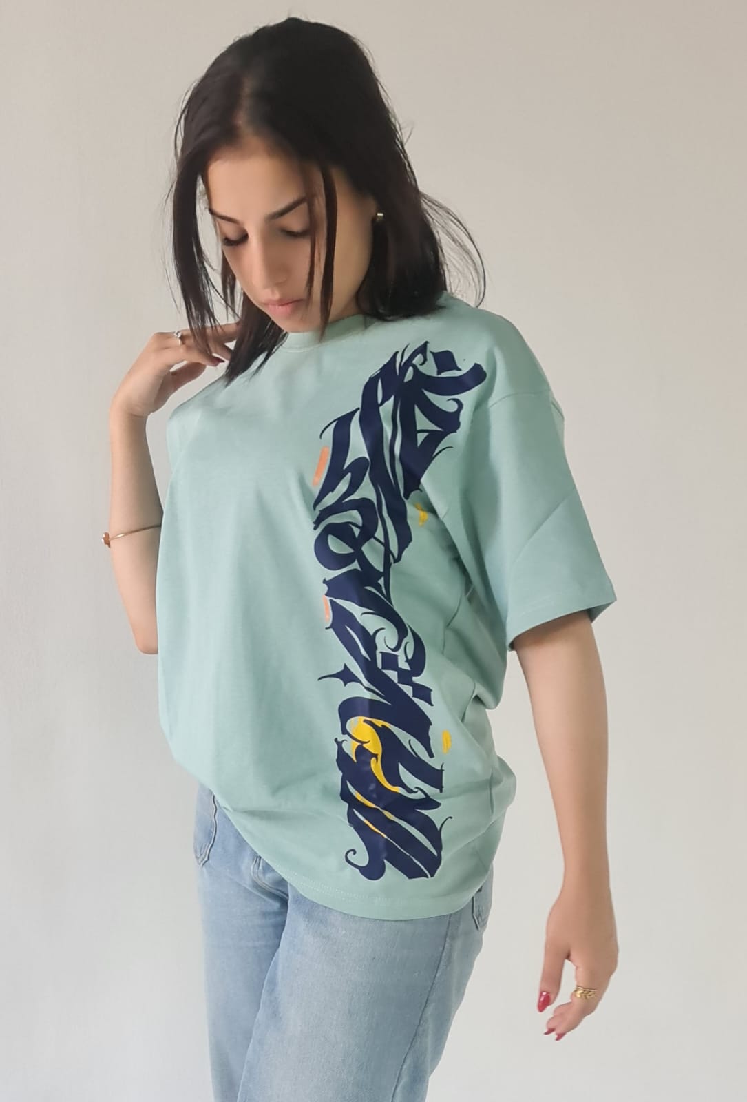 Oversize Printed  CALLIGRAPHY T-SHIRT